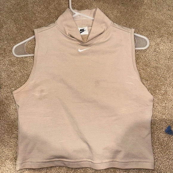Tan turtleneck nike tight crop top - Picture 1 of 1